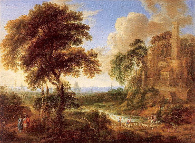 Neyts, Gilles Landscape with a Castle and Town in the Distance. Germany oil painting art